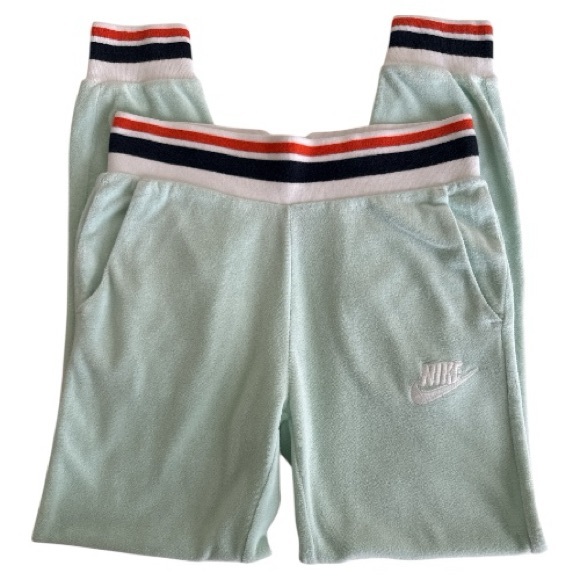 Nike Mint Green Terry Joggers Size XS - Picture 3 of 12